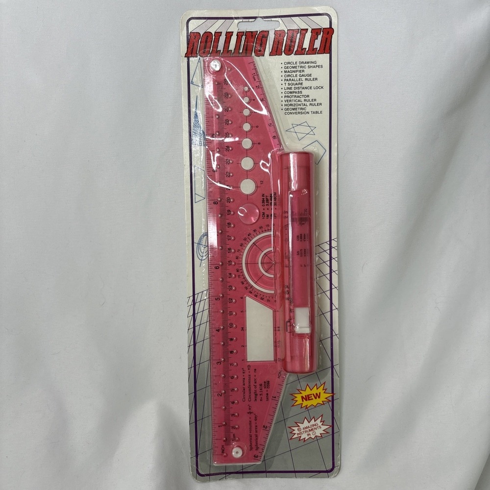 Amazing Instrument Pink Rolling Ruler Item number 50021 Sealed